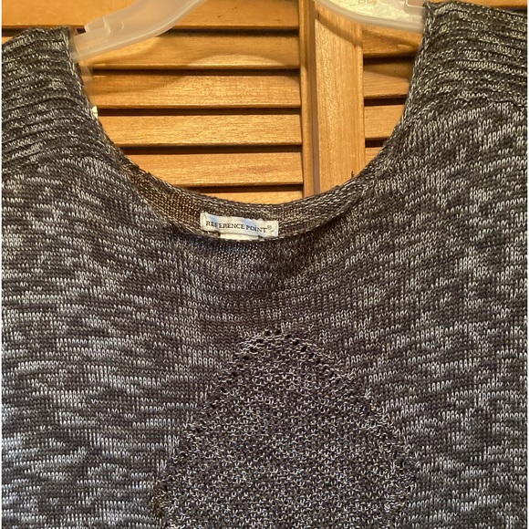 Reference Point Oversized Grey & White Marbled Knit Sweater Vest/Tunic - Picture 8 of 16